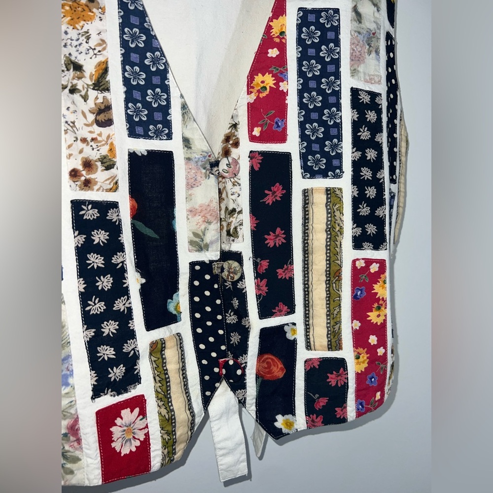 Vintage Everett Patchwork Floral Vest - Multicolor - image 4